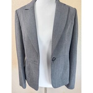Jones New York Gray One Button Blazer Womens Size 8 Career Jacket
